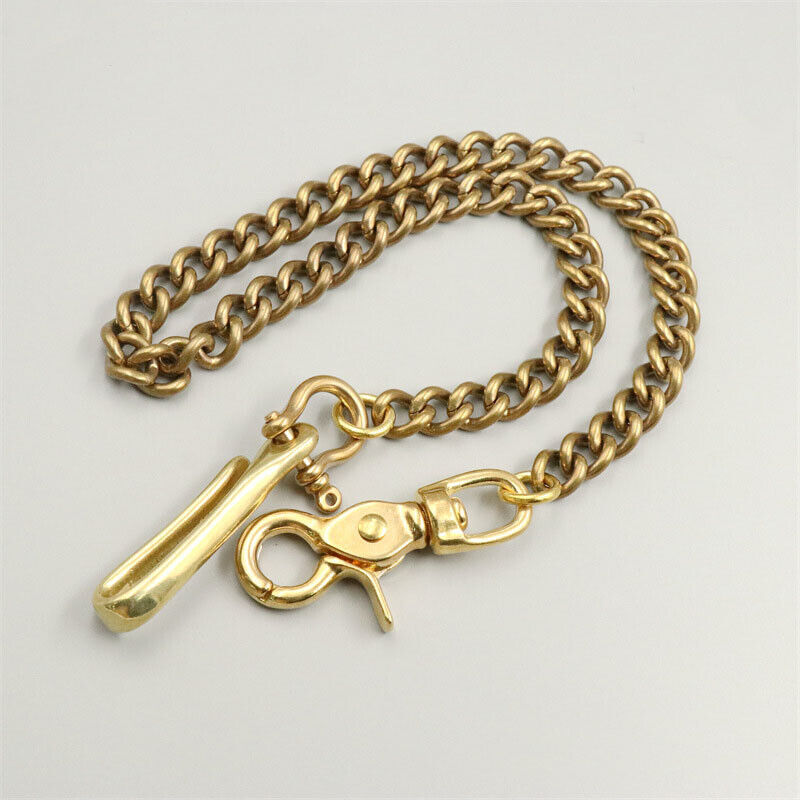 Solid Brass U Hook Key Chains Strap Swivel Snap Clasp Cowboy Punk Accessory DIY