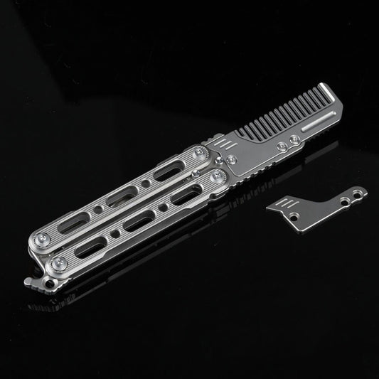 Titanium Practice Balisong Butterfly Trainer Folding Knife bottle opener EDC Outdoor Toy