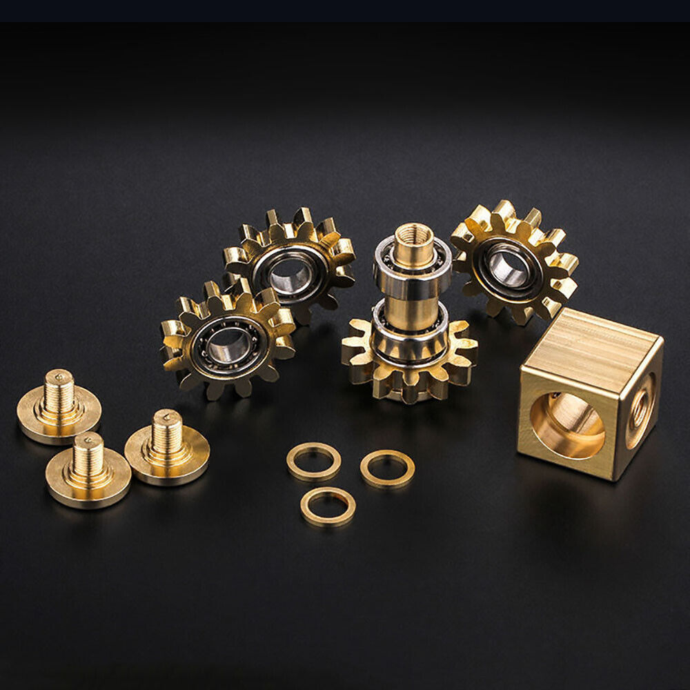Brass Gear Linkage Hand Spinner Finger Toy EDC Gearwheel Bearing Gyroscope Gift