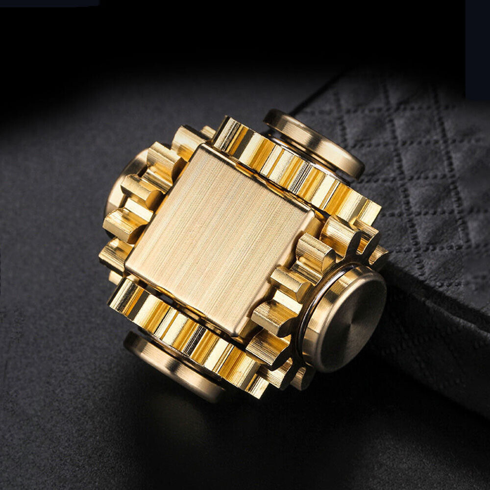 Brass Gear Linkage Hand Spinner Finger Toy EDC Gearwheel Bearing Gyroscope Gift