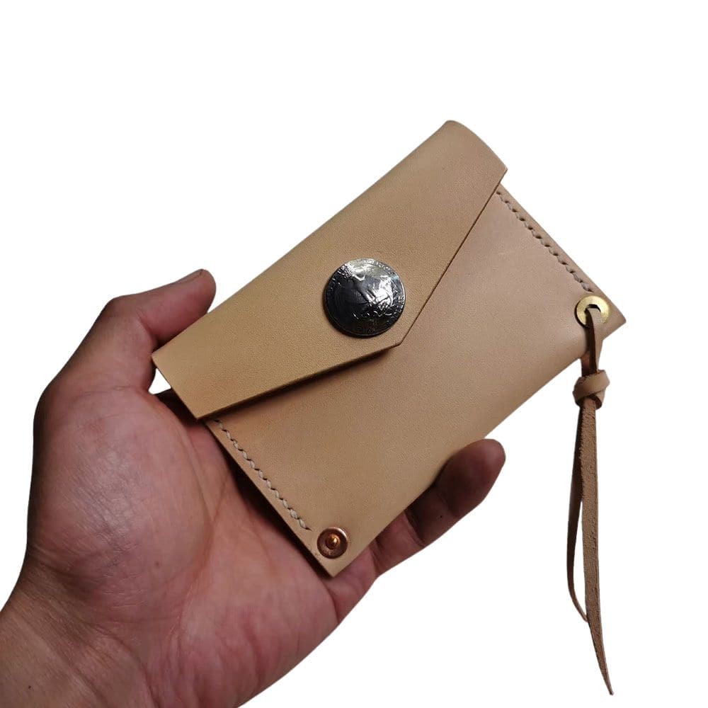 Handmade Japanese Style Unique Design Minimalist Genuine Leather Card Holder