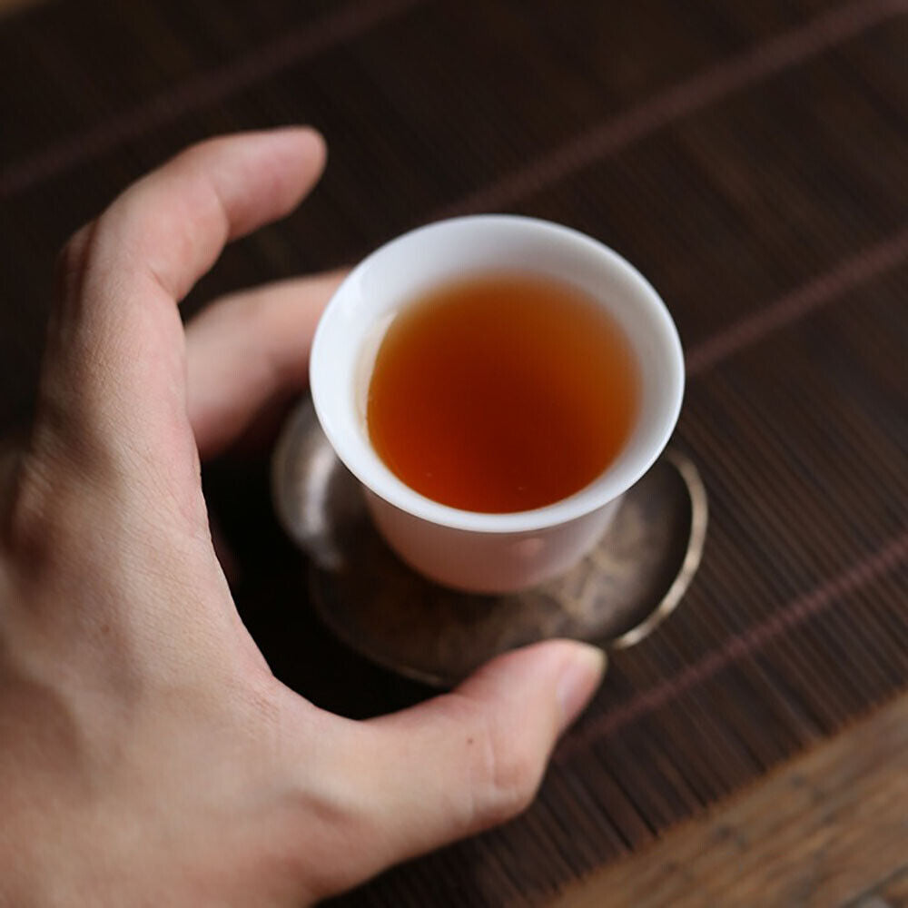 Handmade Hammered Brass Tea Coaster Japanese Style Heat Resistant Copper Tray