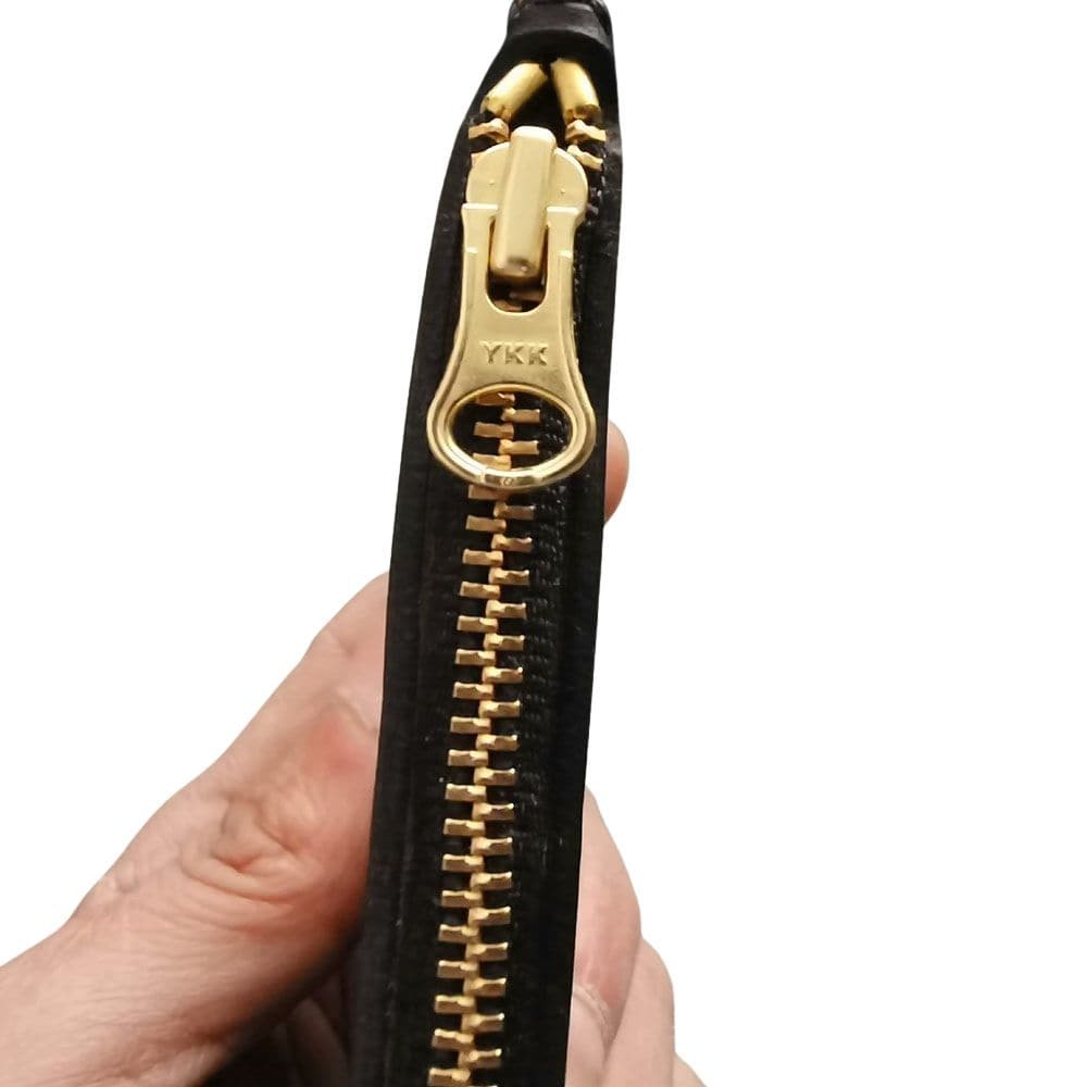 Handmade American Style Zipper Card Holder Coin Purse Genuine Leather Craft