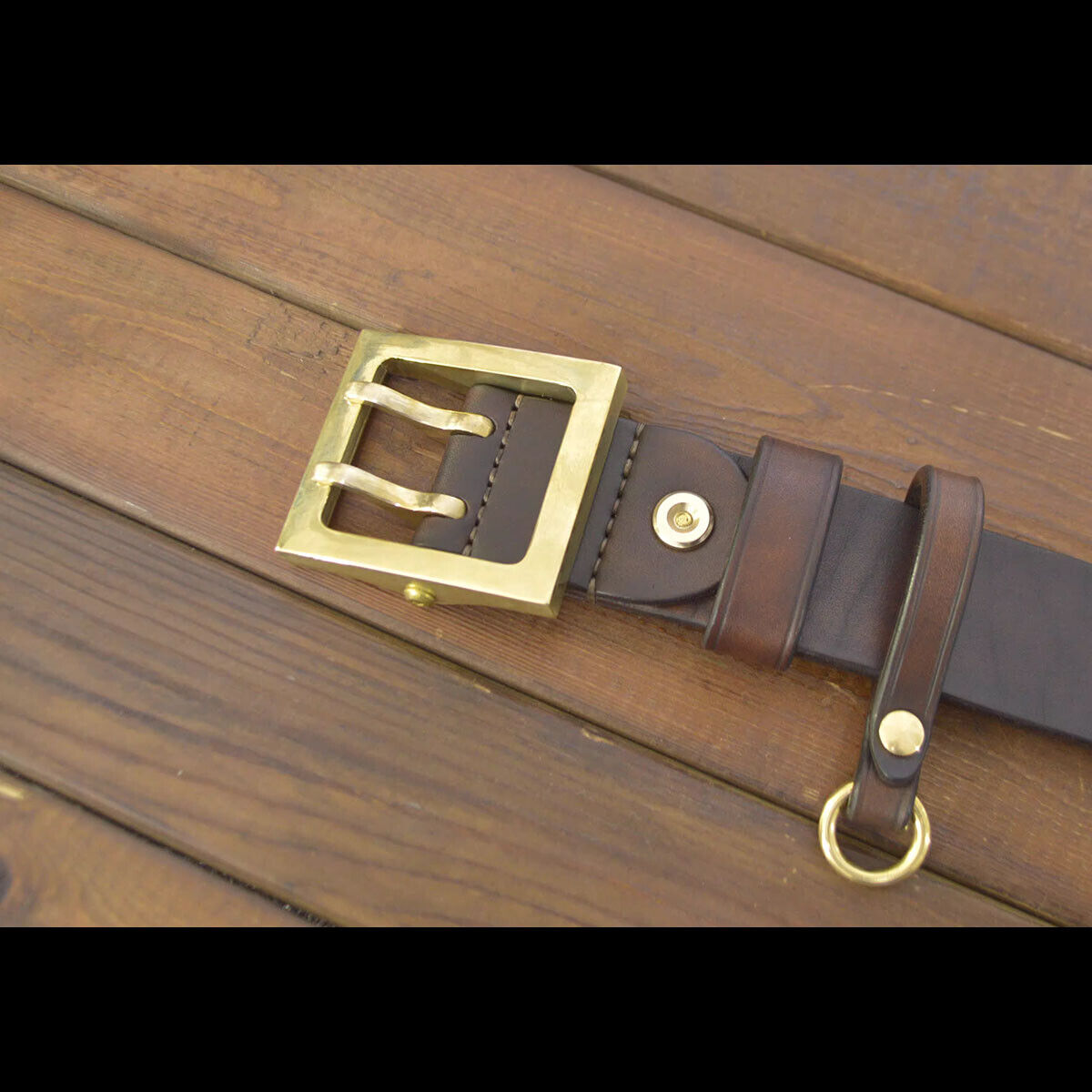 Handmade Custom made Leather Full Grain Cowhide 45mm Durable Belt Double Pin