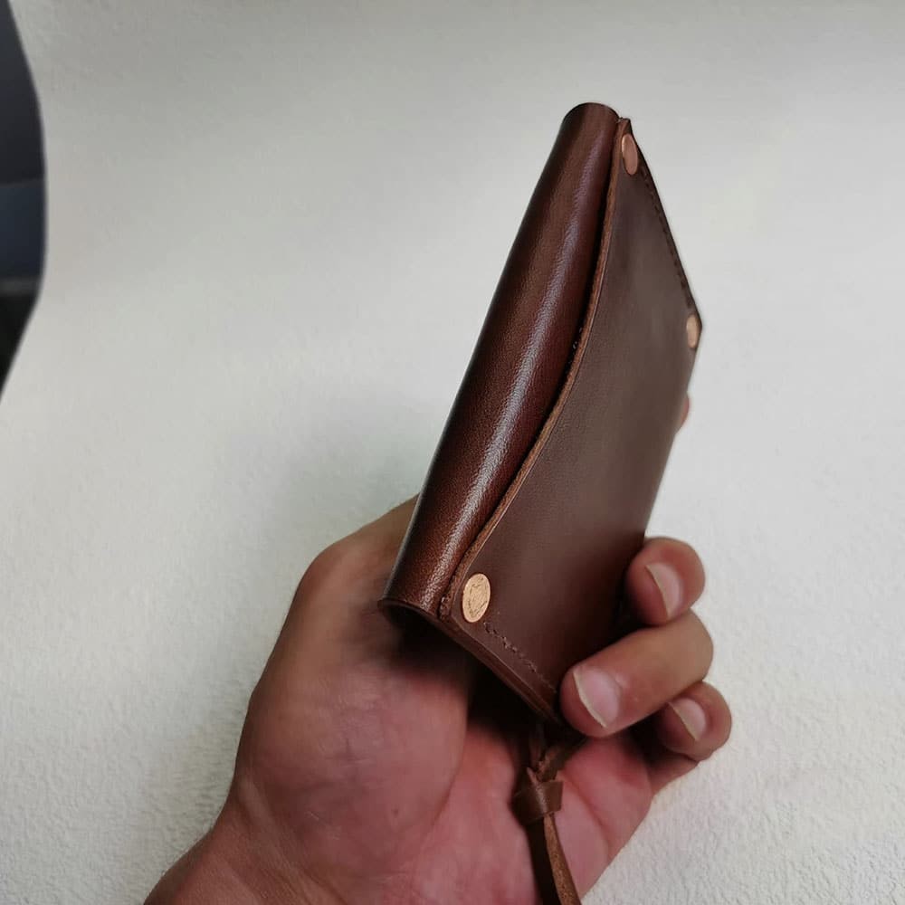 Handmade Japanese Style Unique Design Minimalist Genuine Leather Card Holder