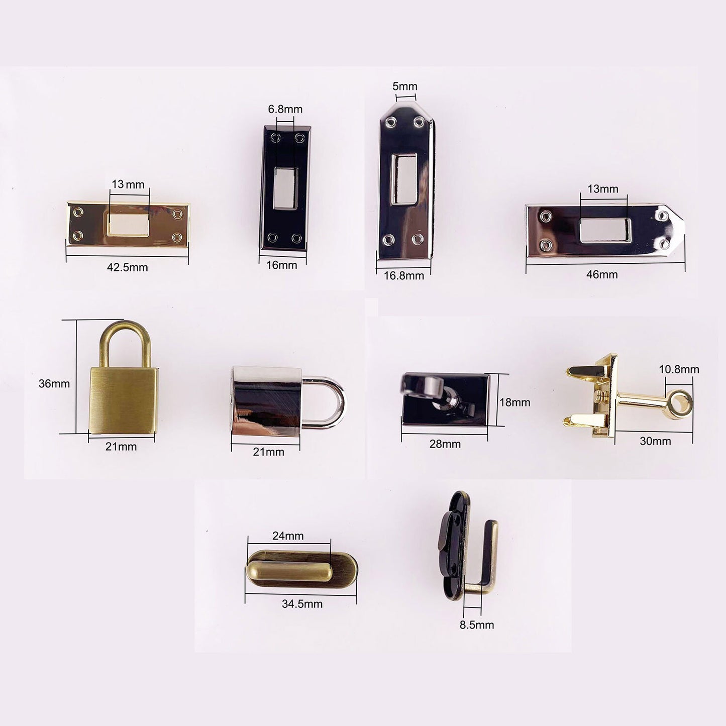 Metal Clasp Lock Suitcase Kelly Bag DIY Hasp Buckle Leather Craft Accessories