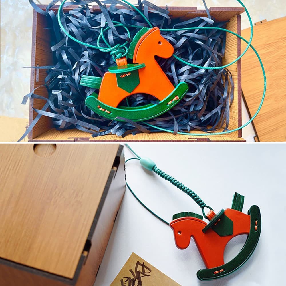 DIY Leather Rocking Horse Pattern Template Small Wooden Pendant Ornament Mold
