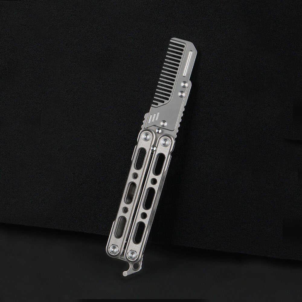 Titanium Practice Balisong Butterfly Trainer Folding Knife bottle opener EDC Outdoor Toy