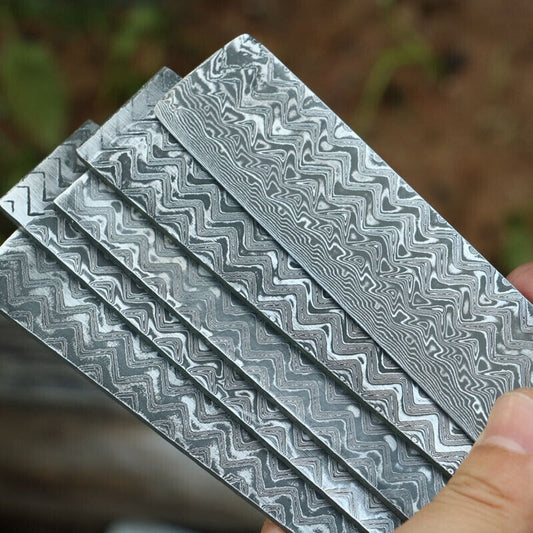 All Hard Unfilled Damascus Steel Billet Bar Blank Knife Blade Diy Material