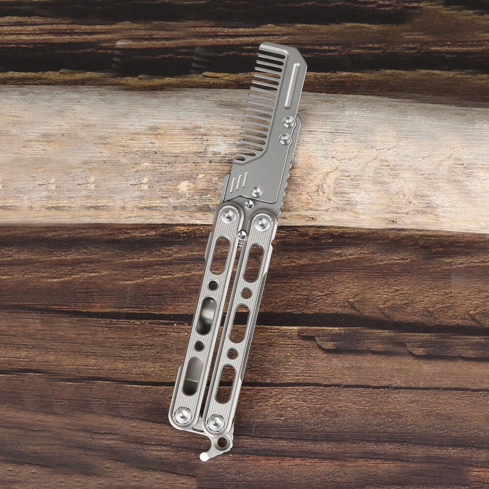 Titanium Practice Balisong Butterfly Trainer Folding Knife bottle opener EDC Outdoor Toy