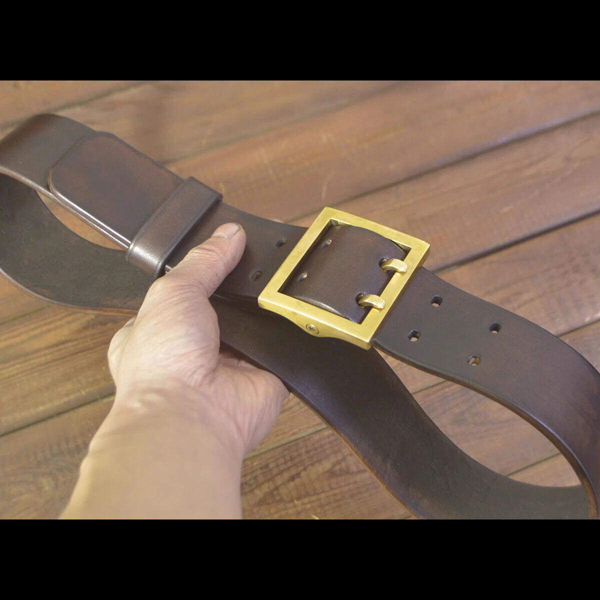 Handmade Custom made Full Grain Cowhide Leather Heavy Duty 50mm Belt Double Pin