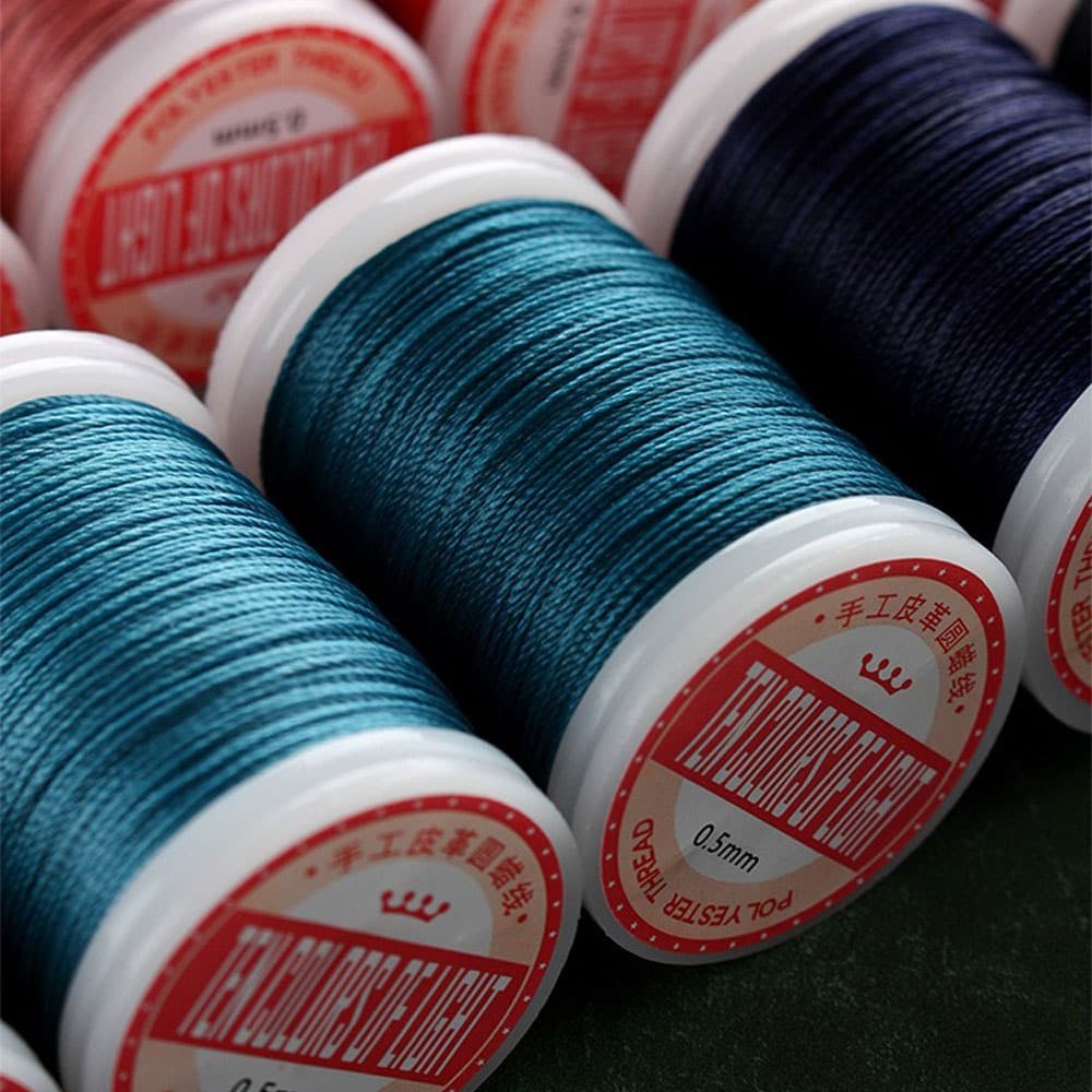 Hand Sewing Polyester Waxed Thread 0.5mm 135m No Fray No Fuzz for Leather DIY