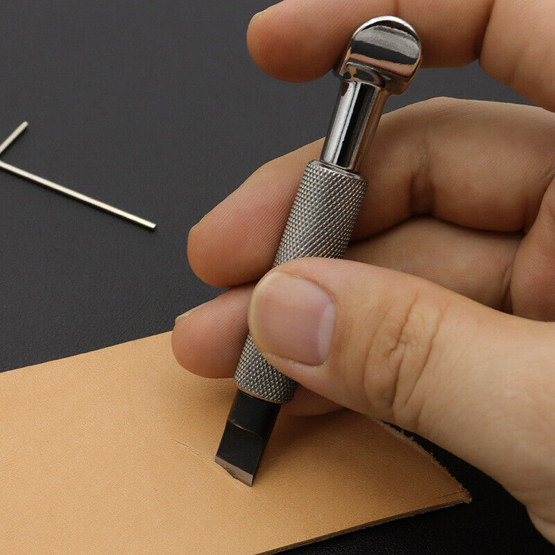 Cuchillo de tallado ajustable, cuchilla giratoria para cortar cuero, herramienta para trabajar la piel