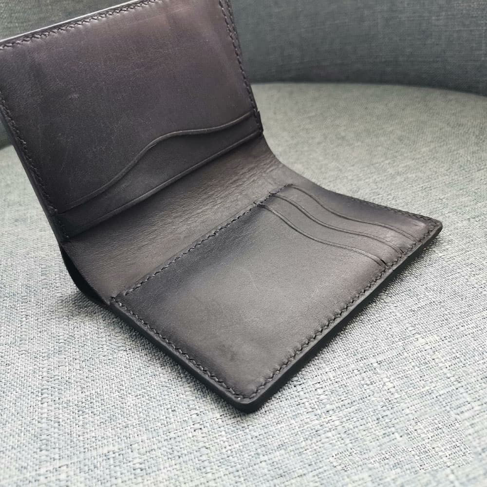 Handmade Vegetable Tanned Leather Long Wallet Genuine Cowhide Card Case Custom