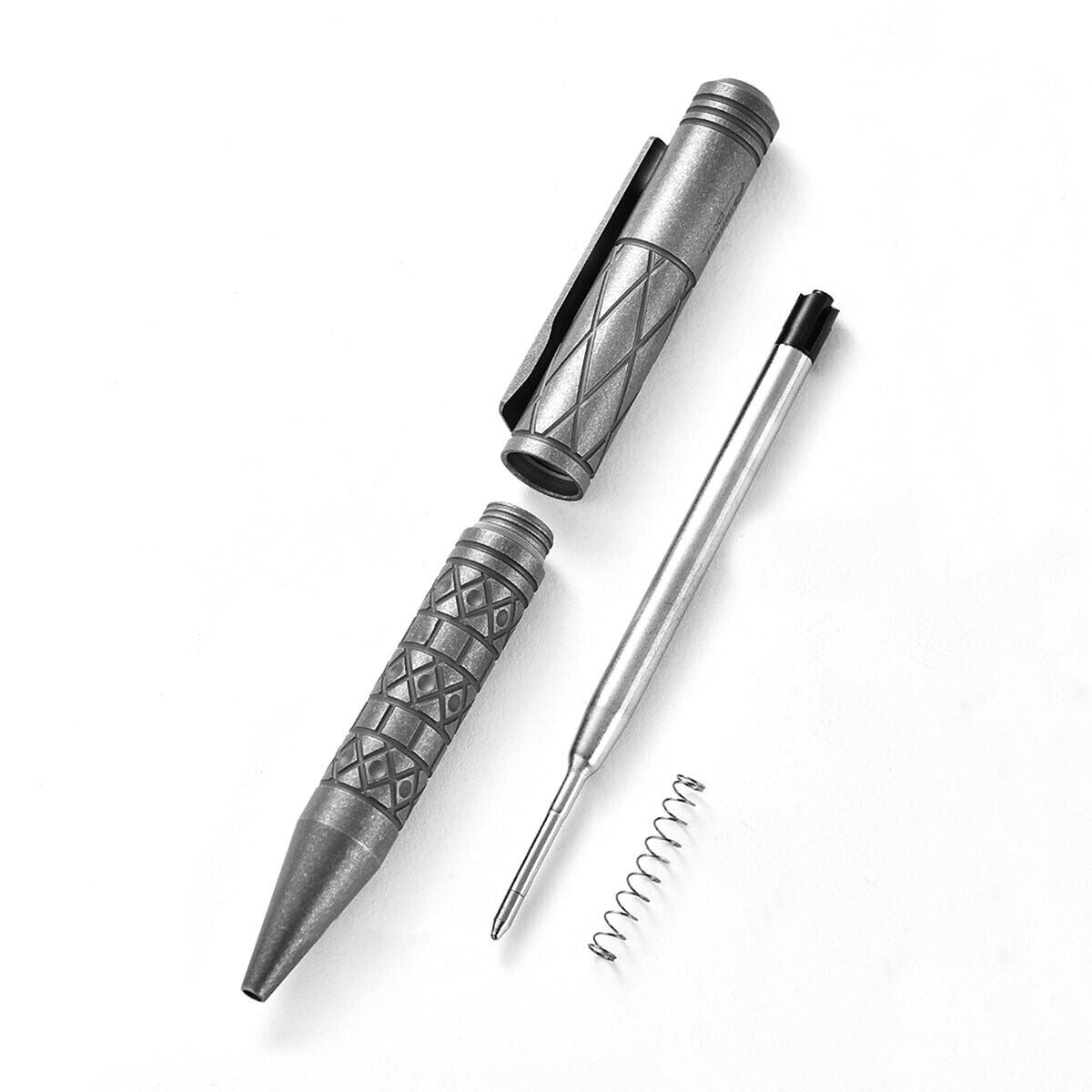 Colorful Baked Titanium Alloy Artistic Engraved Bolt Type Pen Outdoor EDC Gift