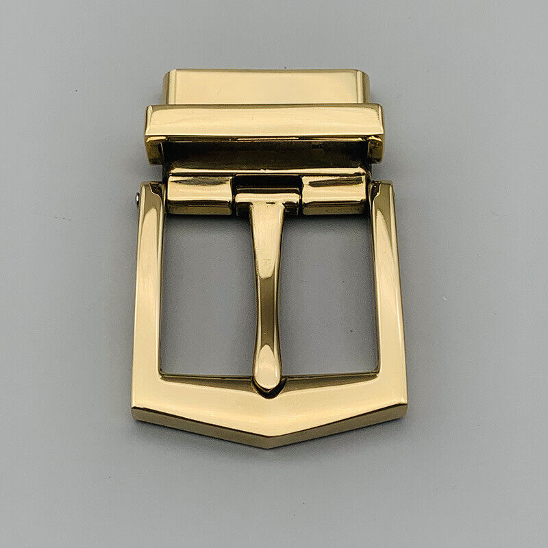 Polished Solid Brass Pin Rotatable Belt Buckle for Leatherwork Craft DIY 35mm