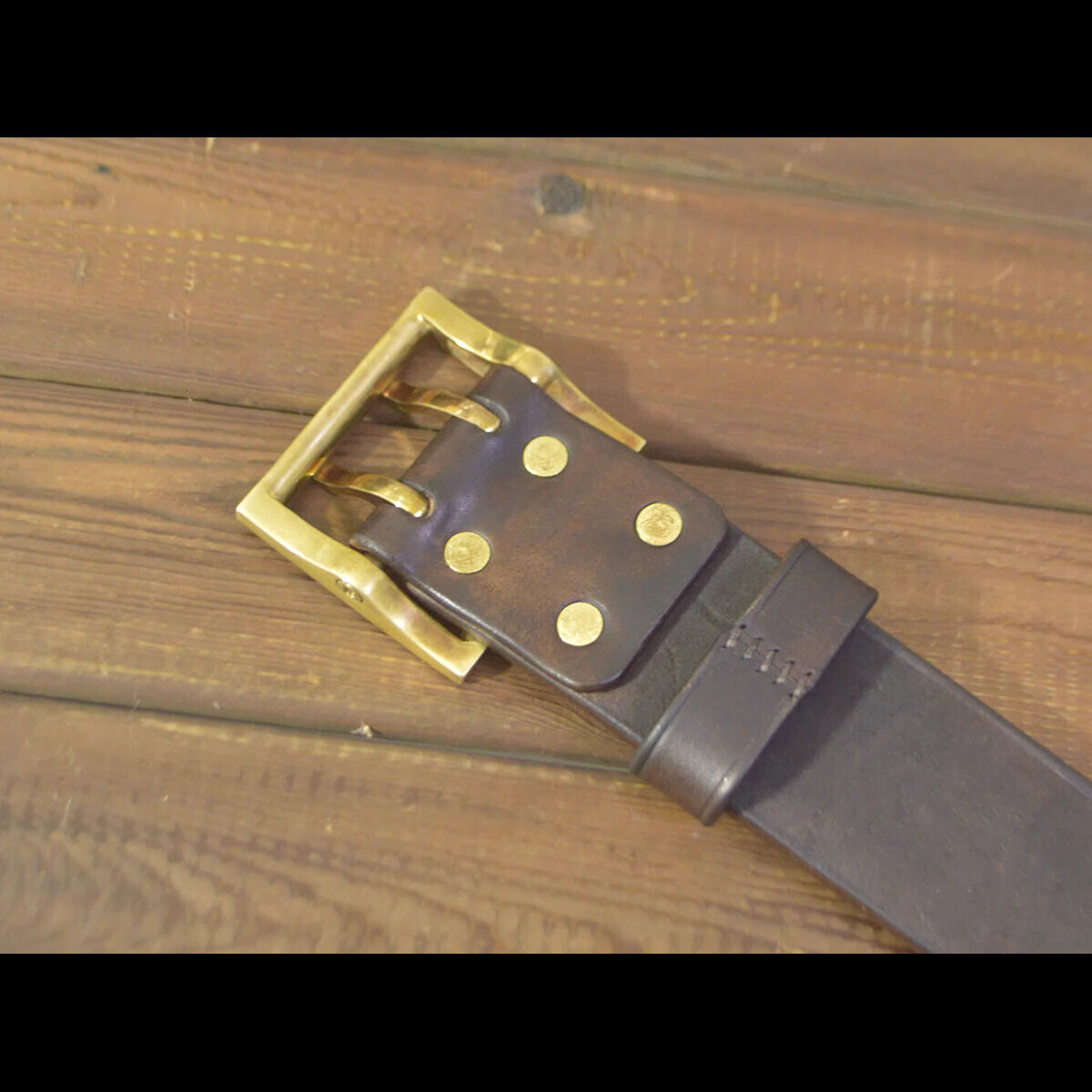 Handmade Custom made Full Grain Cowhide Leather Heavy Duty 50mm Belt Double Pin