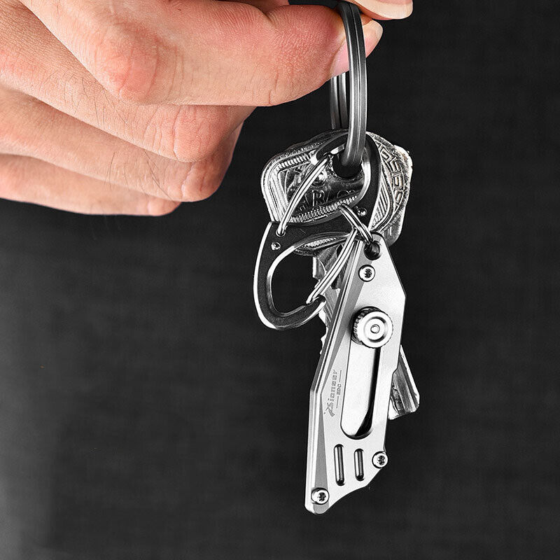 Mini Titan Legierung Utility Messer Schlüsselanhänger Tragbare EDC Klinge Austauschbare Cutter