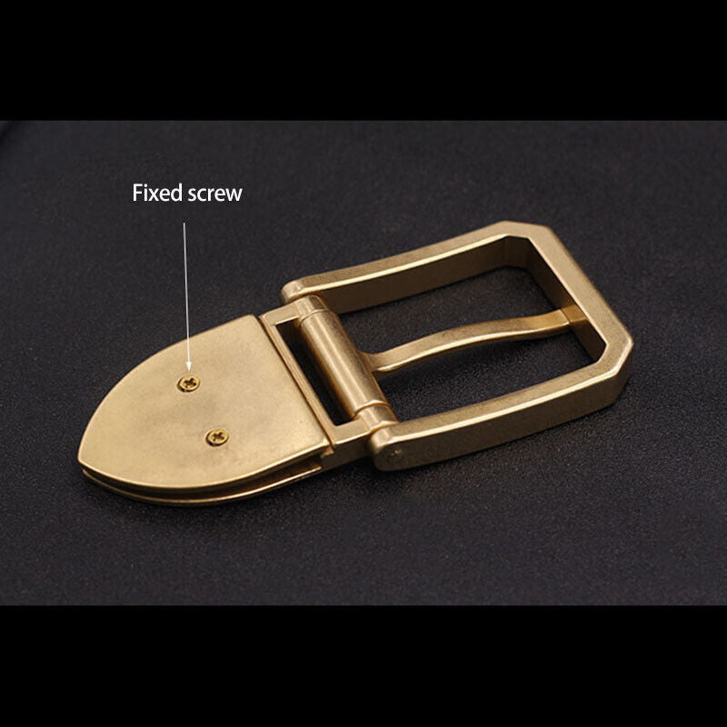 Polished Solid Brass Pin Belt Buckle for Men Dress Leatherwork Craft DIY 40mm