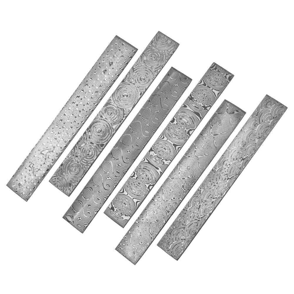 Hard Unfilled Damascus Steel Billet Bar Blank Knife Blade Diy Material Sandwich