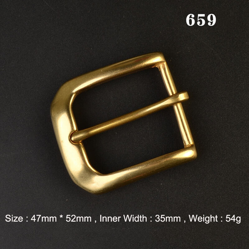 Solid Brass Pin Buckle for Leather Craft Making Belt Replacement 35mm Width