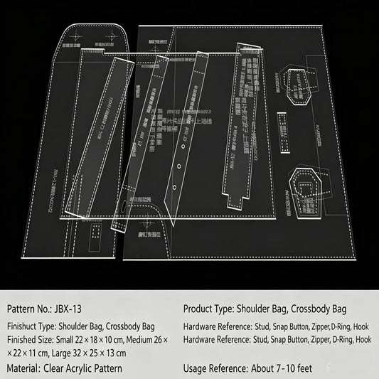 DIY 2mm Thickness Acrylic Templates for Leather Shoulder Crossbody Tote Bags