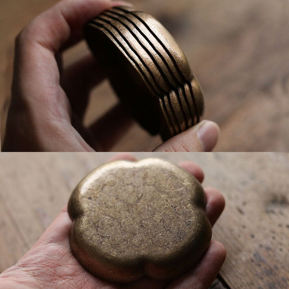 Handmade Hammered Brass Tea Coaster Japanese Style Heat Resistant Copper Tray