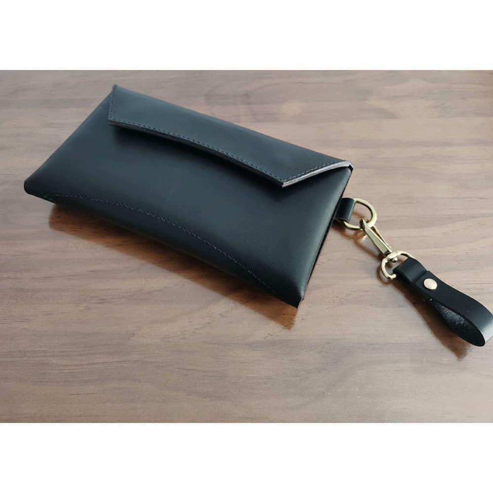 Handmade Leather Clutch Cosmetic Bag Vegetable Tanned Leather Phone Pouch