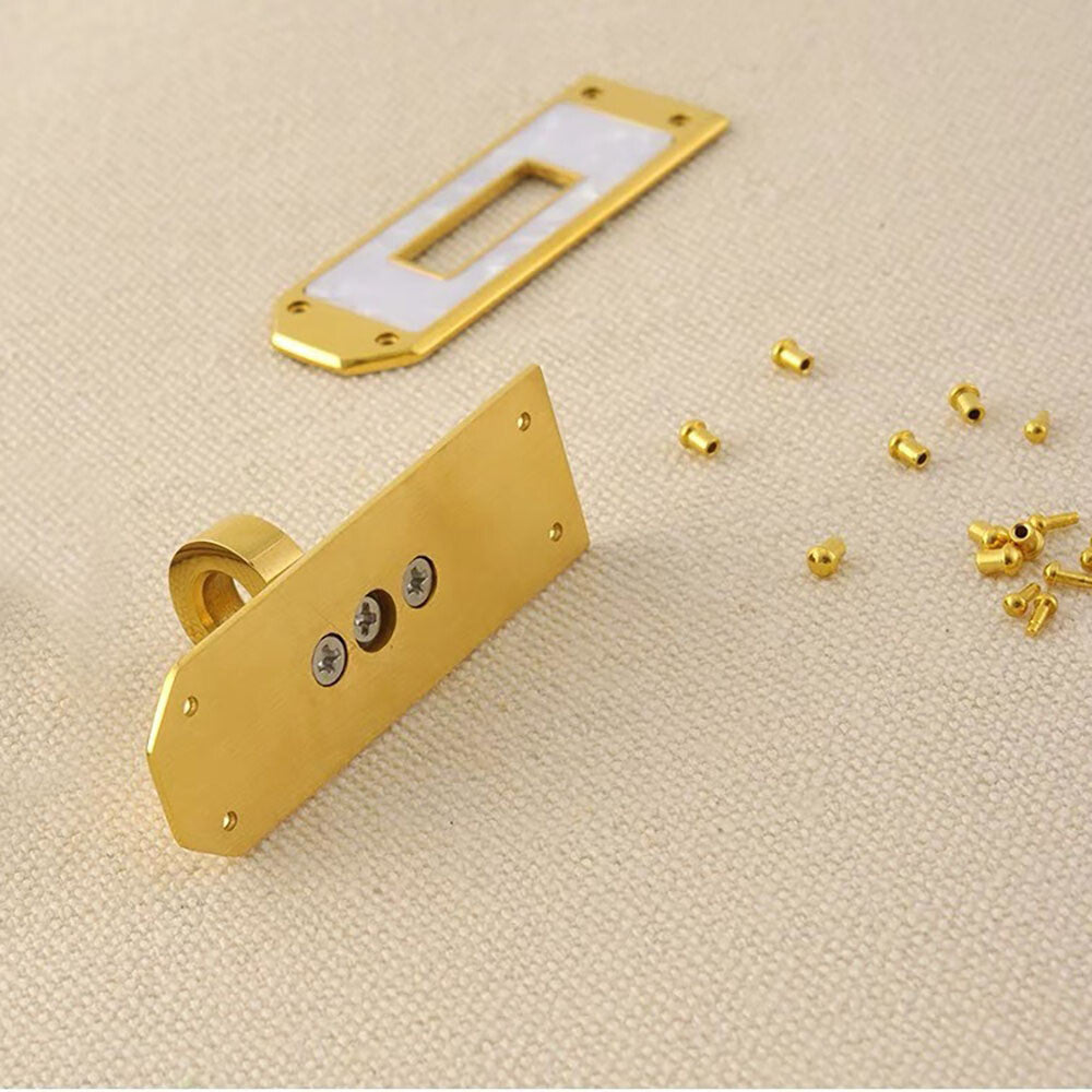 Stainless Steel Mother of Pearl Twist Lock Clasp for DIY Luxury Leather craft