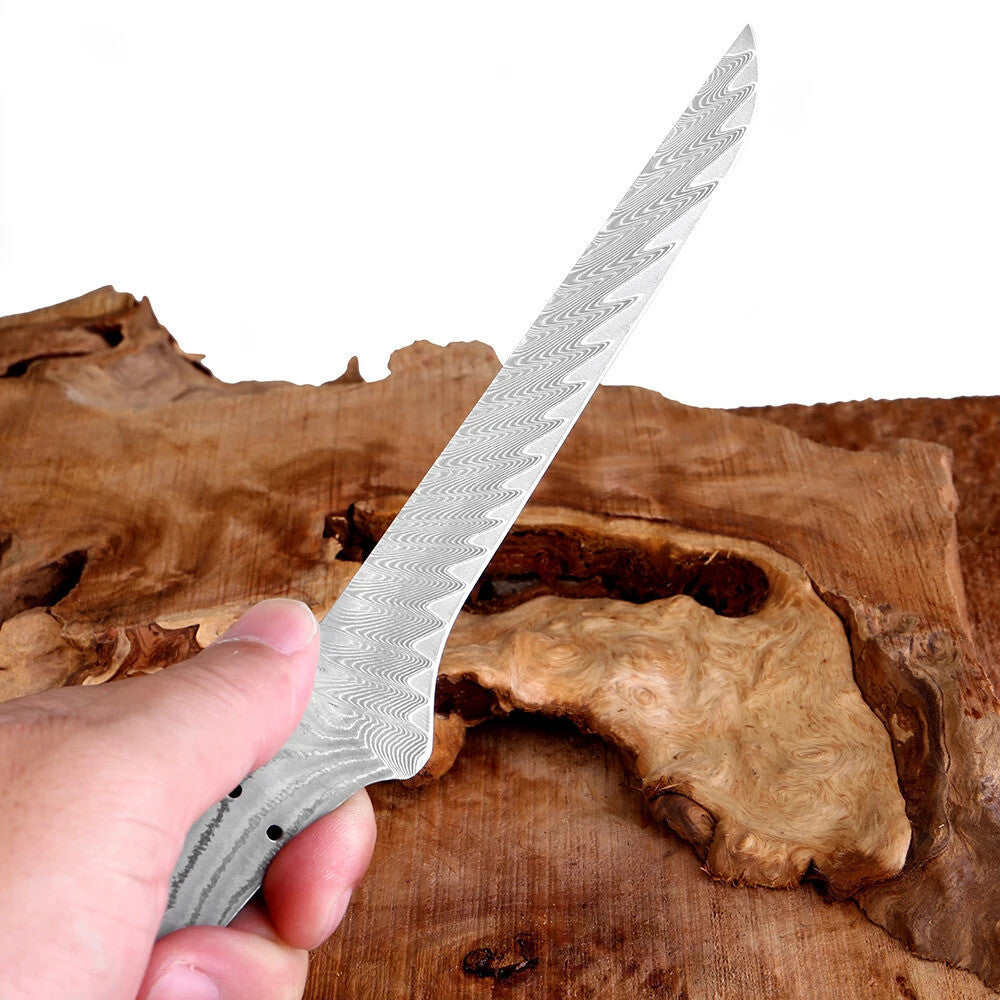 Damascus Steel Chef Knife Blank Blade Material Home Hobby Kitchen Craft DIY Tool