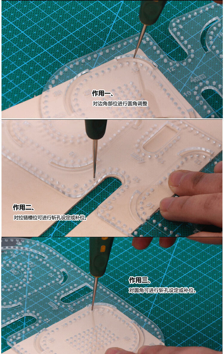 Acryl-Vorlage Leder Handwerk Messgerät Meißel Abstand Lineal Diy Werkzeug 4 Stück/Set
