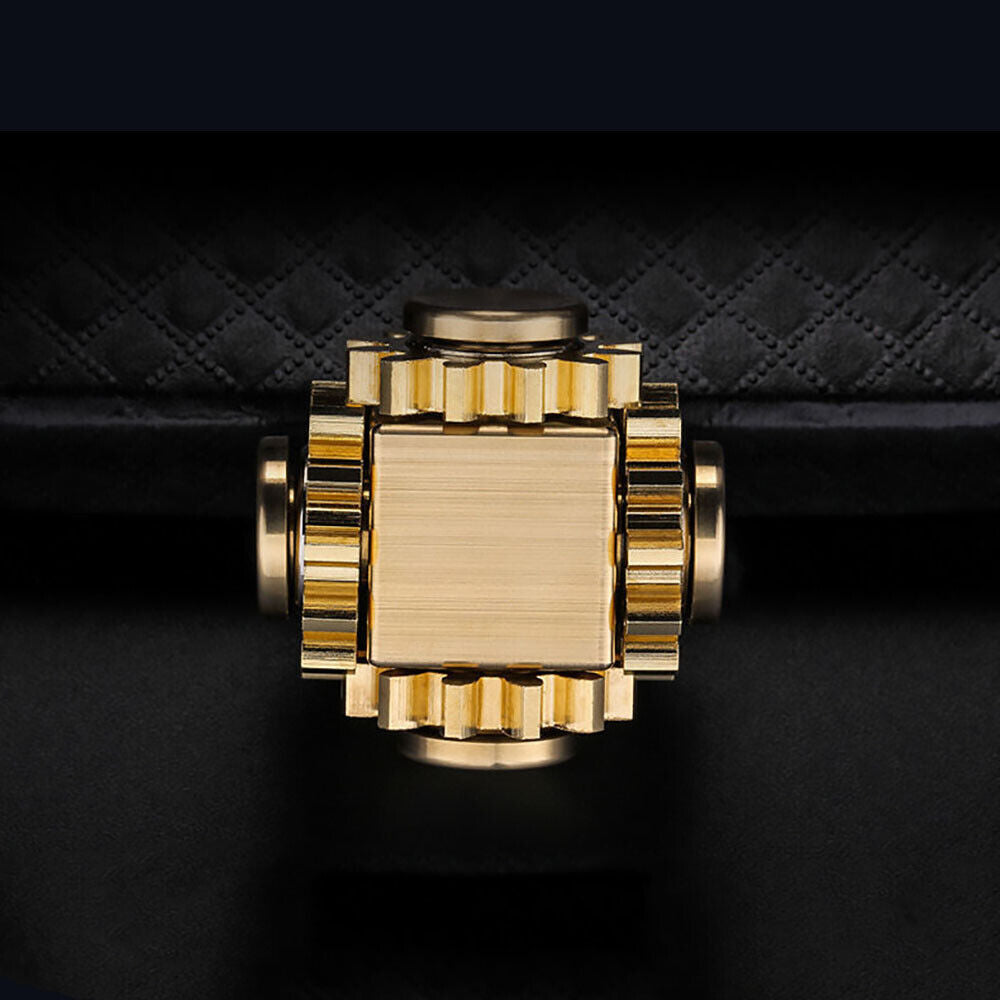 Brass Gear Linkage Hand Spinner Finger Toy EDC Gearwheel Bearing Gyroscope Gift