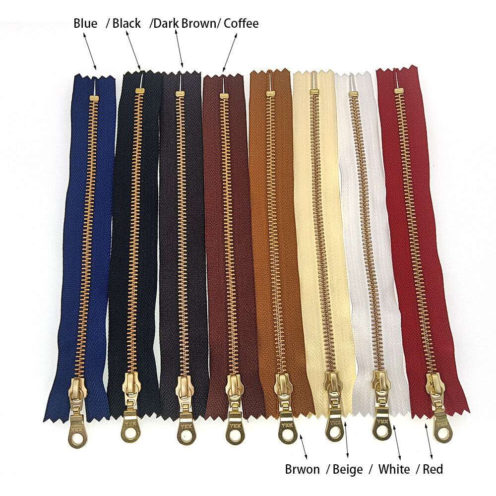 YKK NO 5# Brass Zip Zipper Closed End Metal Heavyweight Jacket Puller 50cm DIY