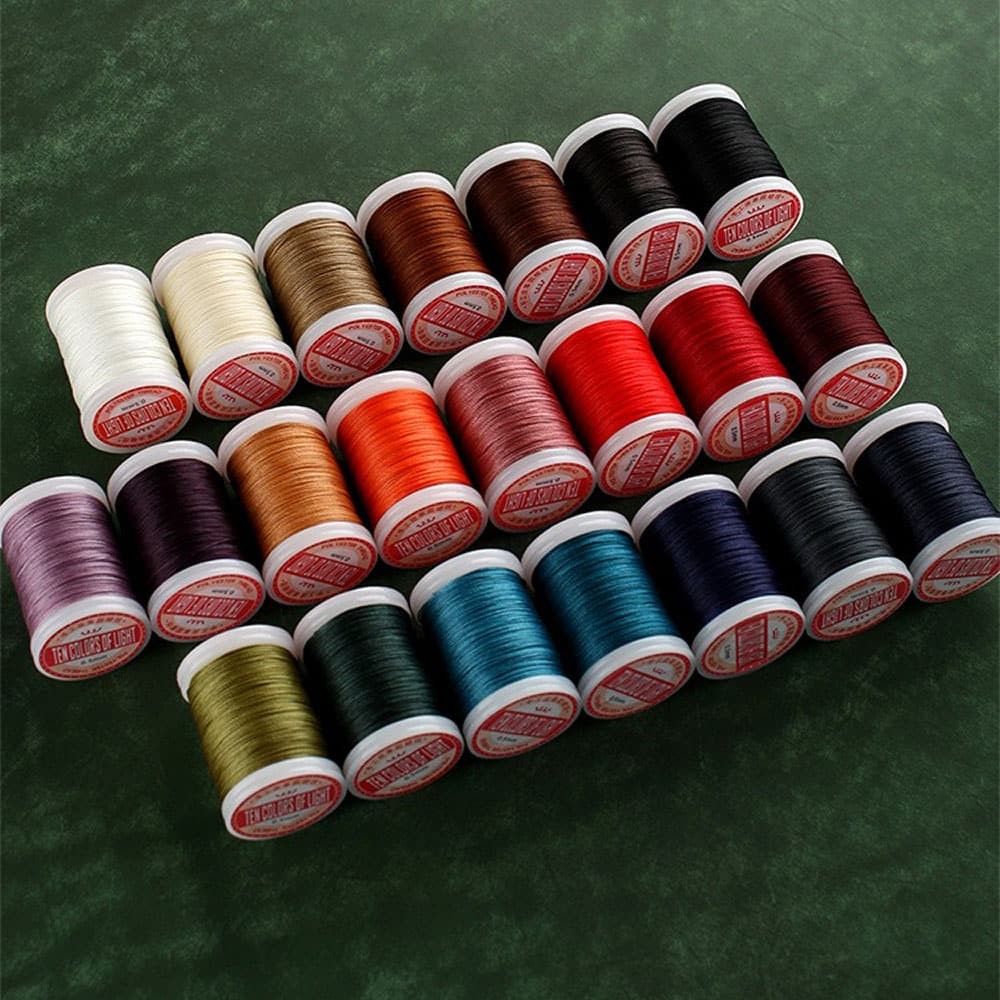 Hand Sewing Polyester Waxed Thread 0.5mm 135m No Fray No Fuzz for Leather DIY