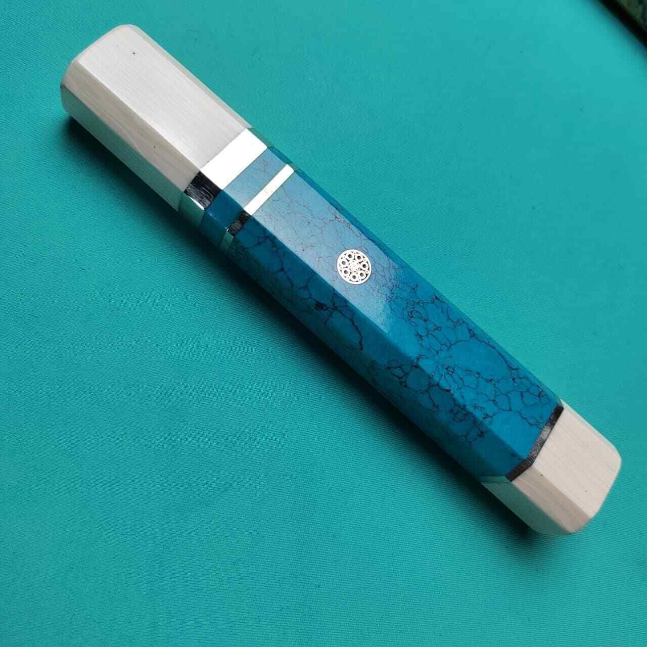 Japanese Style Octagonal Turquoise Material 16CM Handle Making Chief Knife Diy