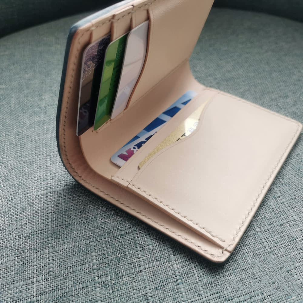 Handmade Vegetable Tanned Leather Long Wallet Genuine Cowhide Card Case Custom