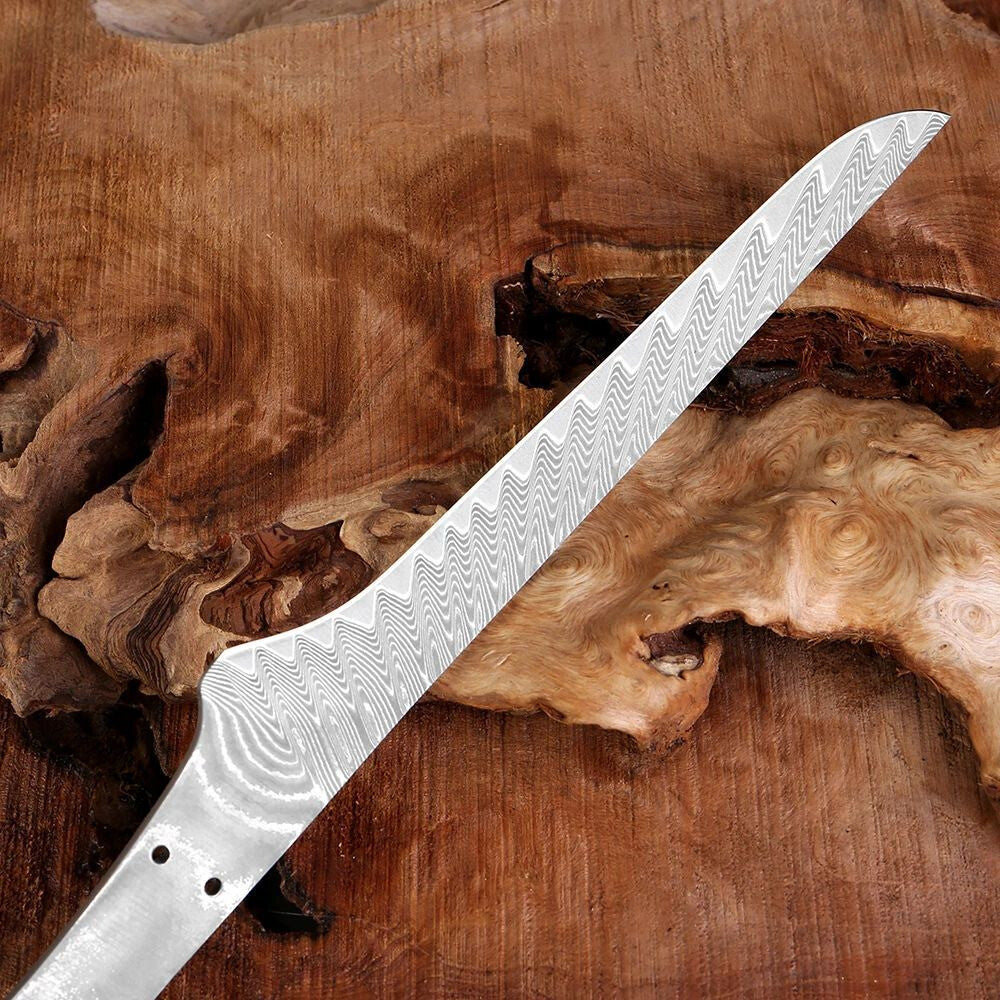 Damascus Steel Chef Knife Blank Blade Material Home Hobby Kitchen Craft DIY Tool