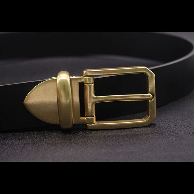 Polished Solid Brass Pin Belt Buckle for Men Dress Leatherwork Craft DIY 40mm