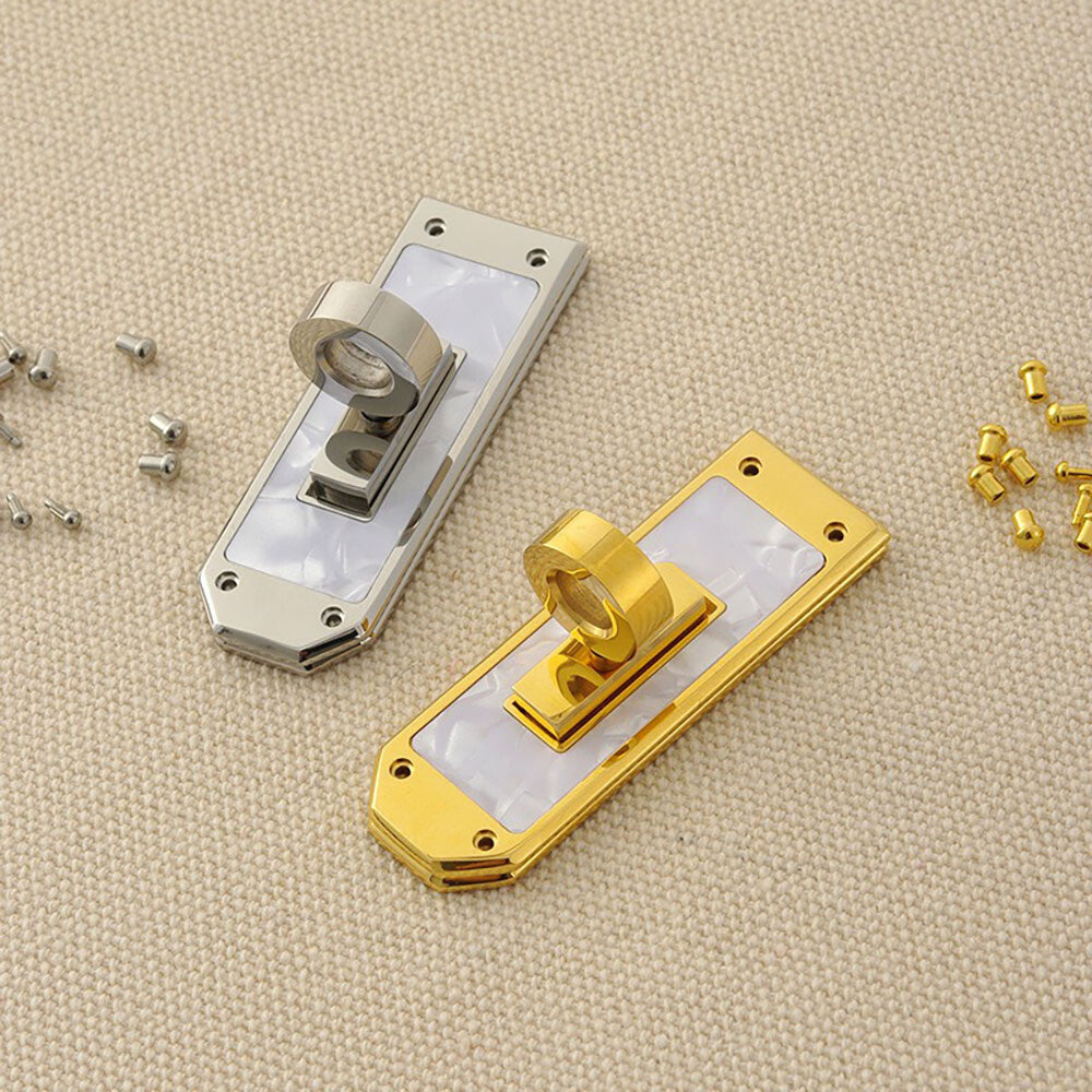 Stainless Steel Mother of Pearl Twist Lock Clasp for DIY Luxury Leather craft