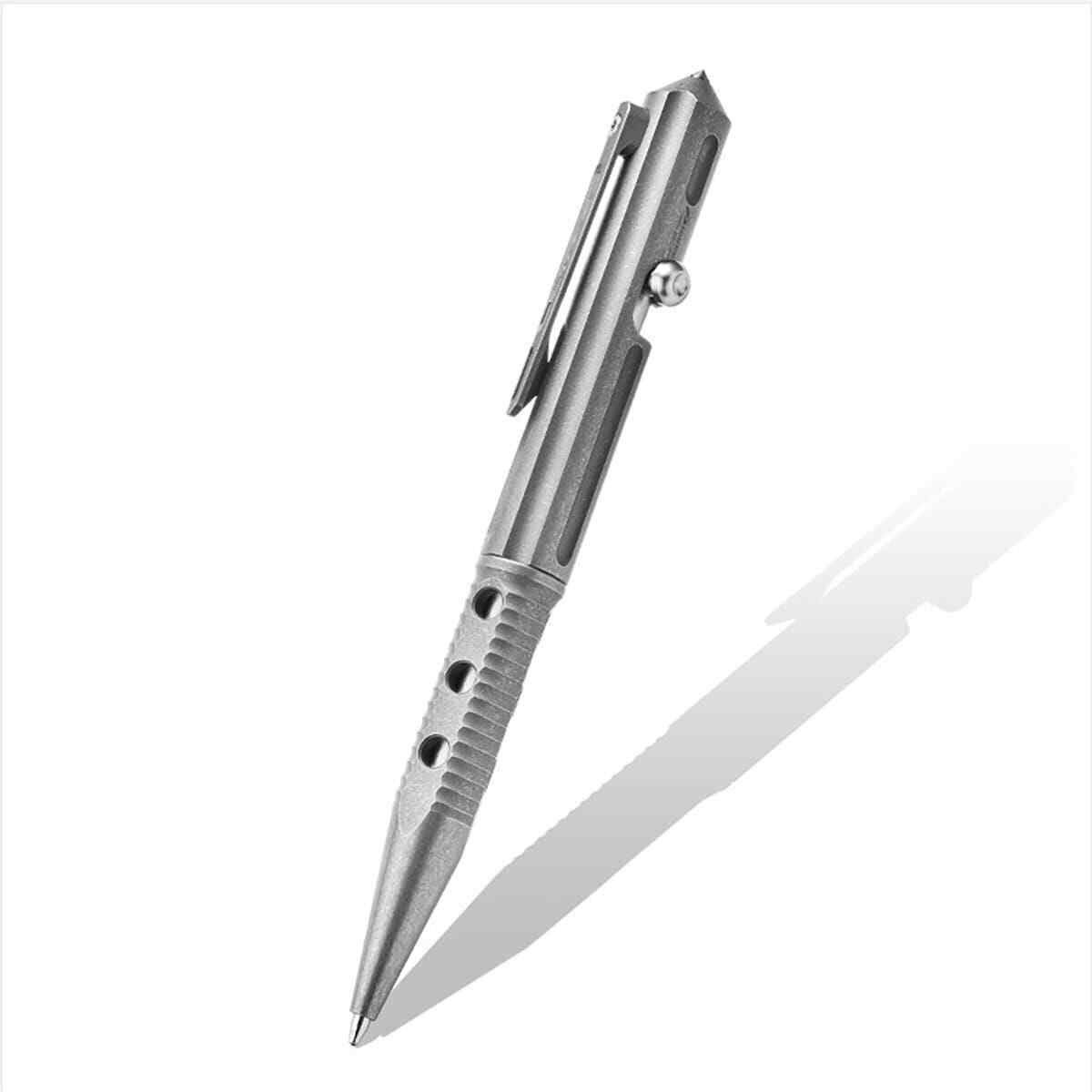 Colorful Baked Titanium Alloy Artistic Hollow Out Bolt Type Pen Outdoor EDC Gift
