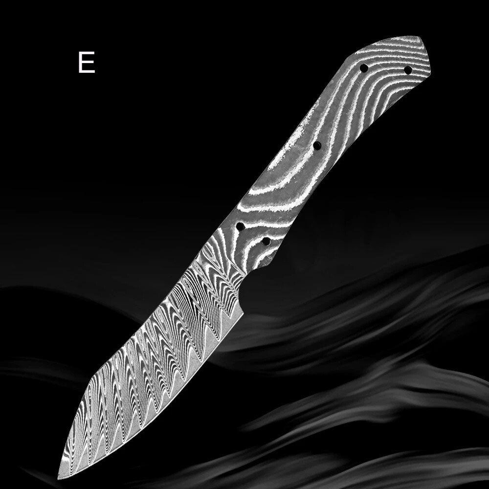 Damascus Steel Chef Knife Blank Blade Material Home Hobby Kitchen Craft DIY Tool
