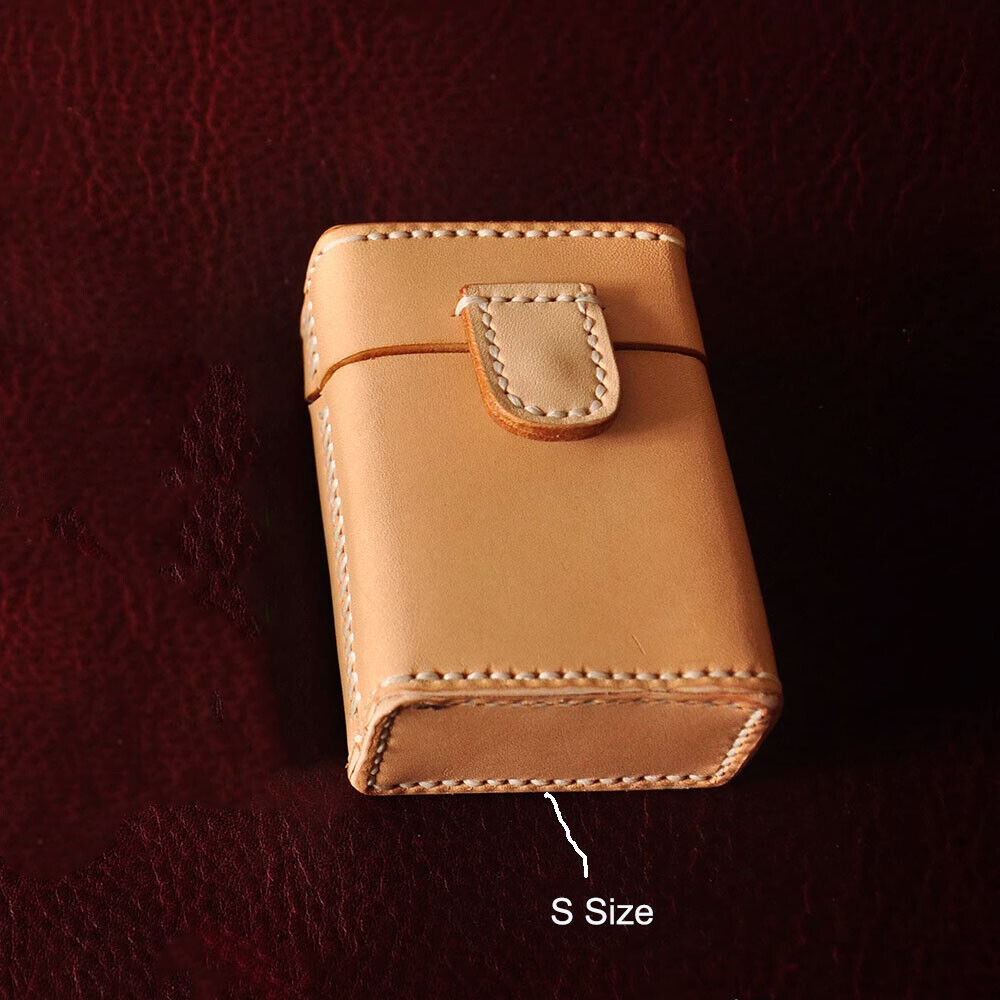 Handmade Vege Tanned Genuine Leather Cowhide Cigarette Case Pocket Holder Box