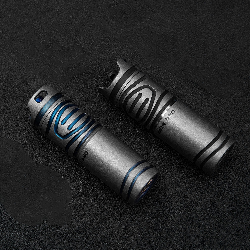 Minilinterna LED recargable de titanio, resistente al agua, llavero colgante EDC