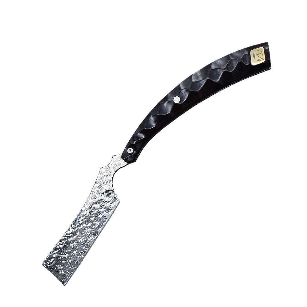 Damascus EDC Folding Knife Handmade Razor Sharp Pocket Shaver Ebony Wood Handle