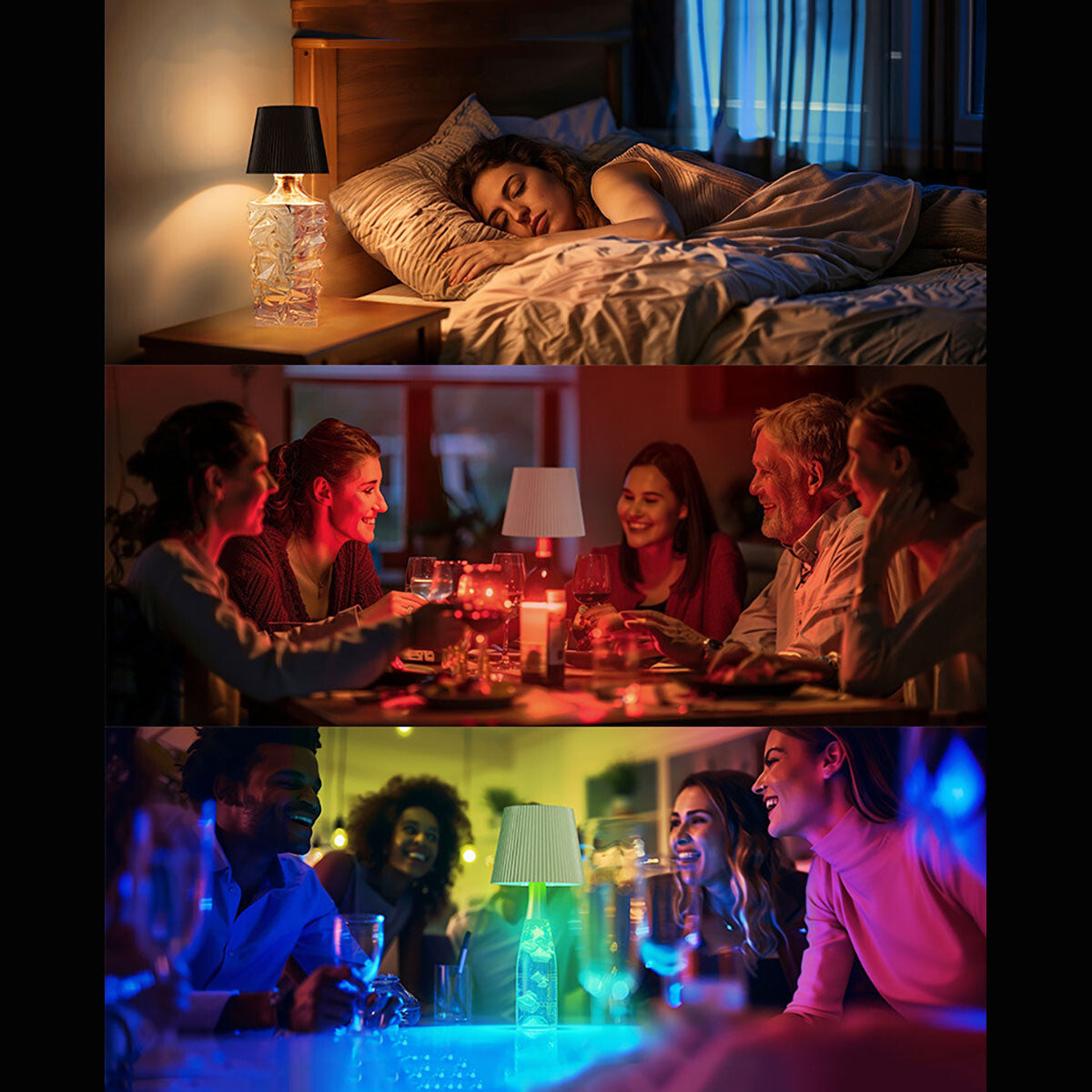RGB Rechargeable Bottle Lamp – Stepless Dimming Color-Changing LED Table Light for Wine Bottles, Cordless Ambient Night Light for Bar, Restaurant, Home Decor, Desktop Mood Lighting