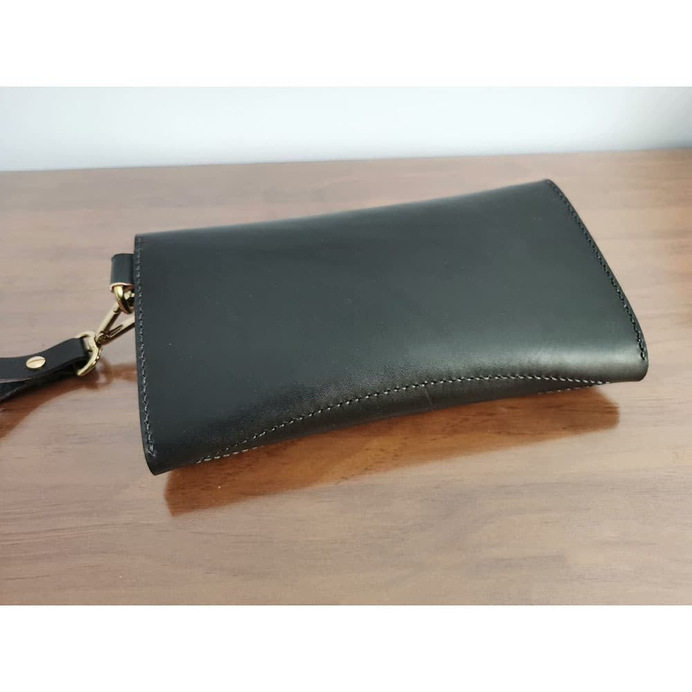 Handmade Leather Clutch Cosmetic Bag Vegetable Tanned Leather Phone Pouch
