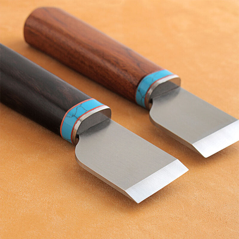 LeatherCraft Ebenholz Holz Palisander Griff Cutter Kiving Klinge Messer Schneidwerkzeug