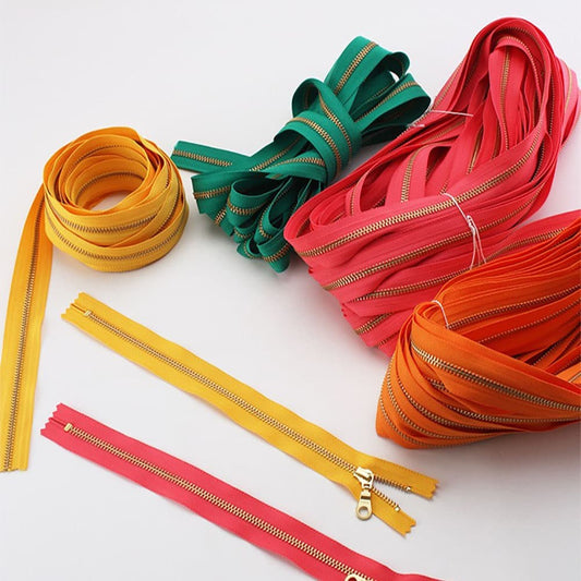 YKK No5 Zipper Tape Brass Teeth One Way Zipper Bag Handbag Hand DIY Accessories