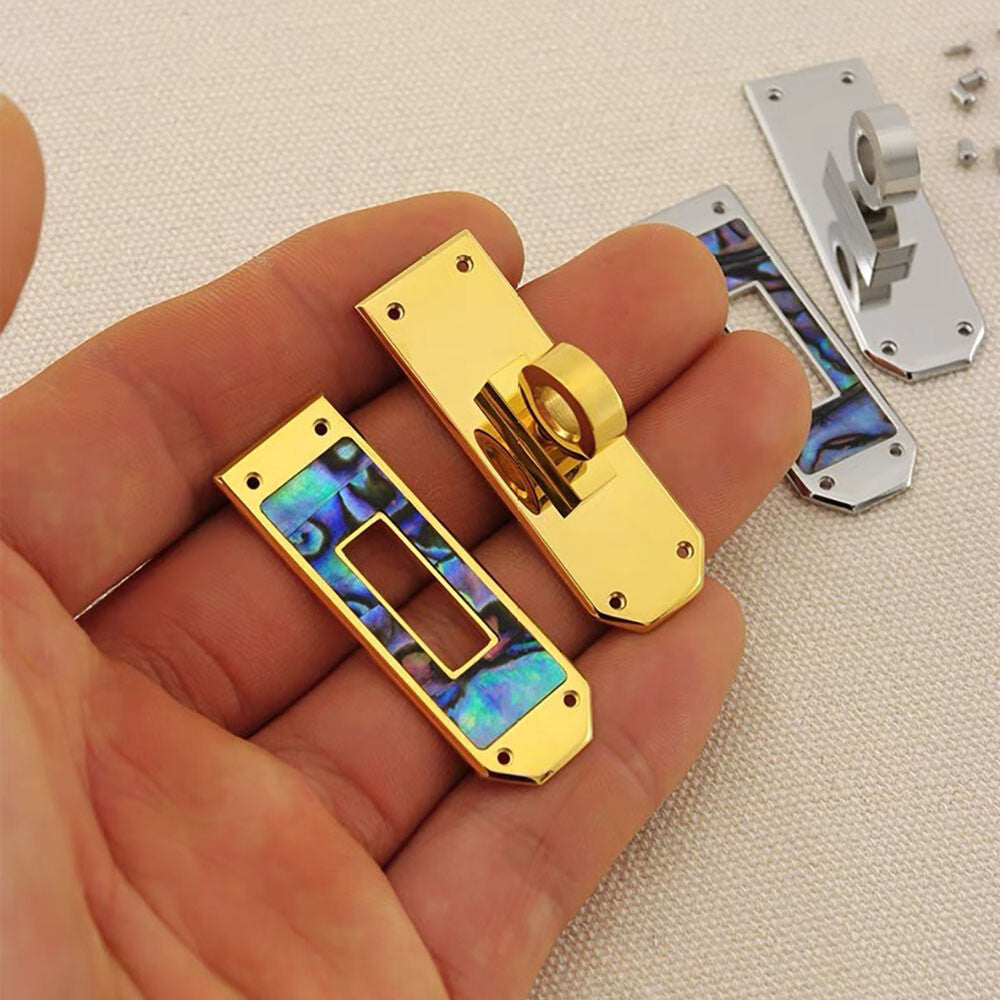 Stainless Steel Mother of Pearl Twist Lock Clasp for DIY Luxury Leather craft