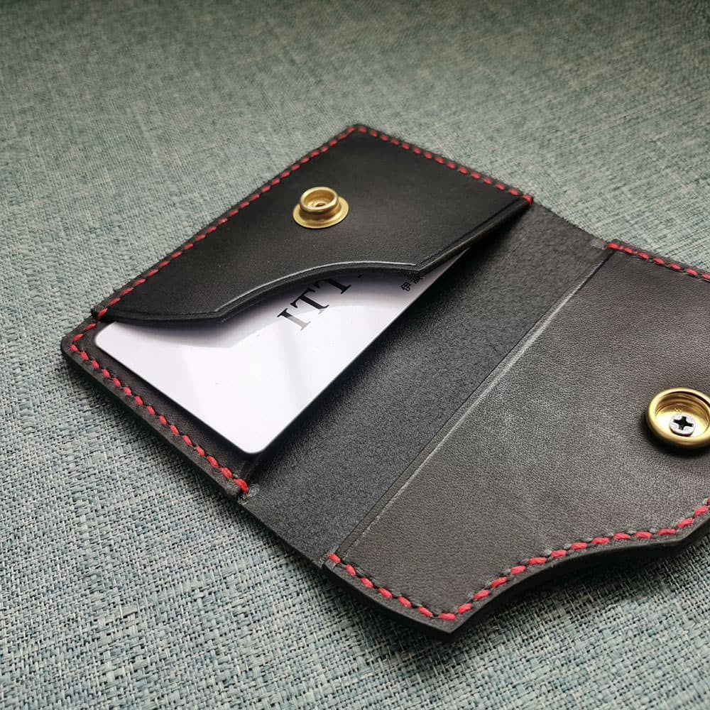 Handmade Ameikaji Style Original Design Minimalist Genuine Leather Card Holder